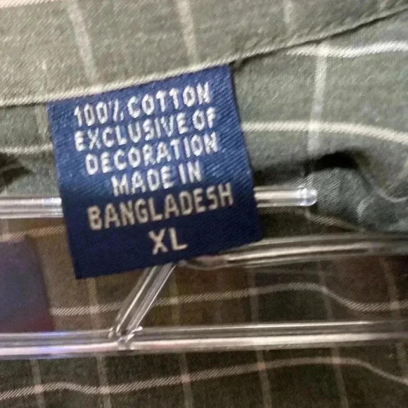 IZOD green & cream cotton button down shirt size XL - Picture 11 of 12